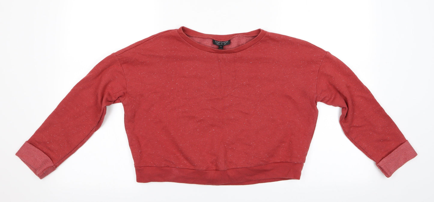 Topshop Womens Brown   Pullover Sweatshirt Size 8  - Cropped