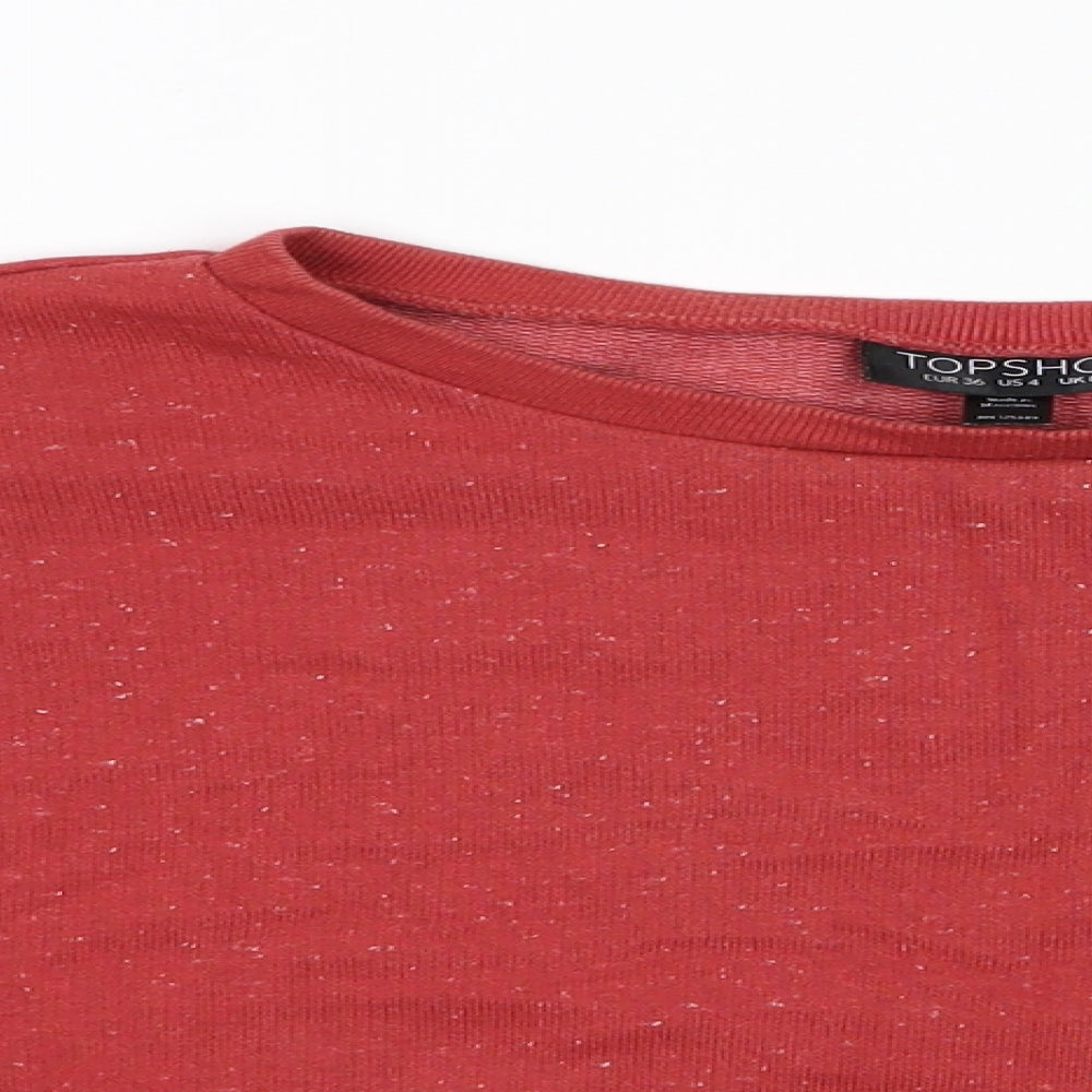 Topshop Womens Brown   Pullover Sweatshirt Size 8  - Cropped