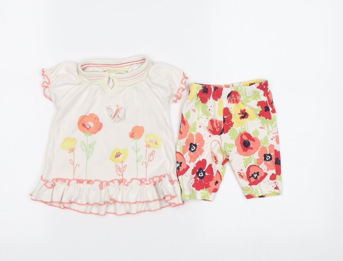 George Baby White Floral   Pyjama Set Size 0-3 Months