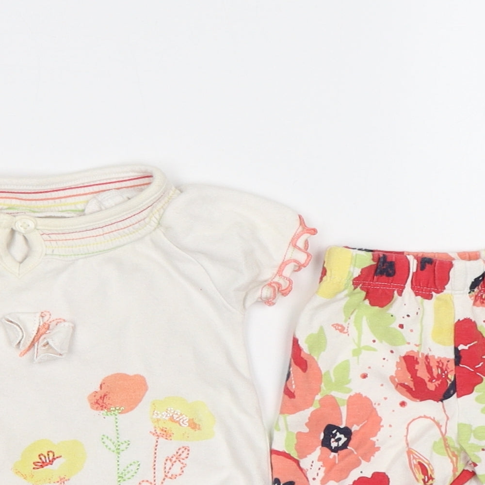 George Baby White Floral   Pyjama Set Size 0-3 Months