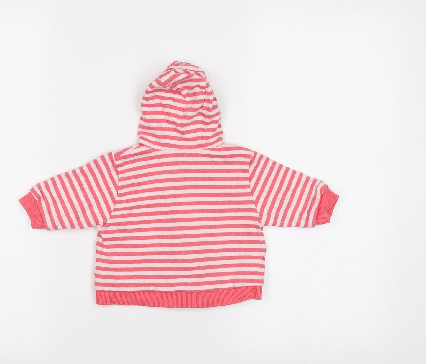 Mothercare Baby Pink Striped  Full Zip Jumper Size 0-3 Months