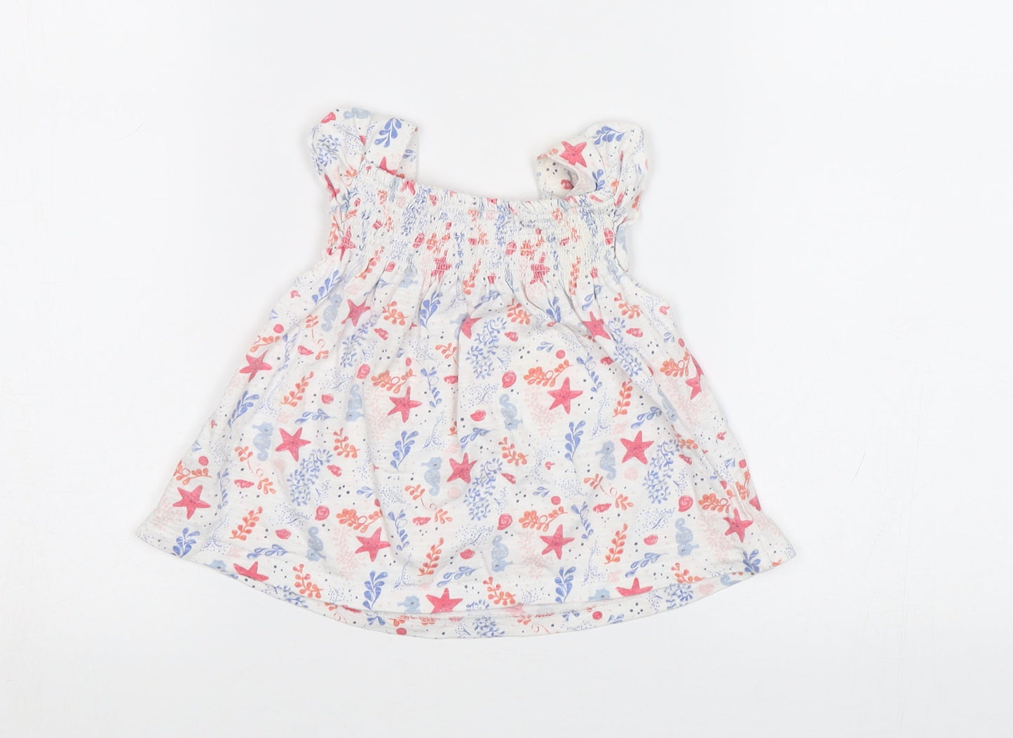 F&F Baby White Floral  Tunic Blouse Size 3-6 Months