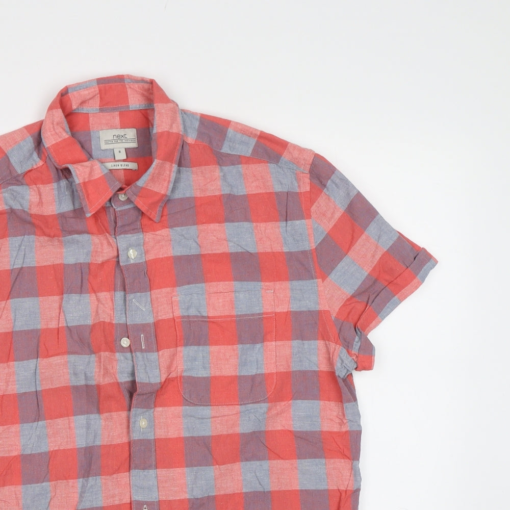 NEXT Mens Red Check   Button-Up Size M