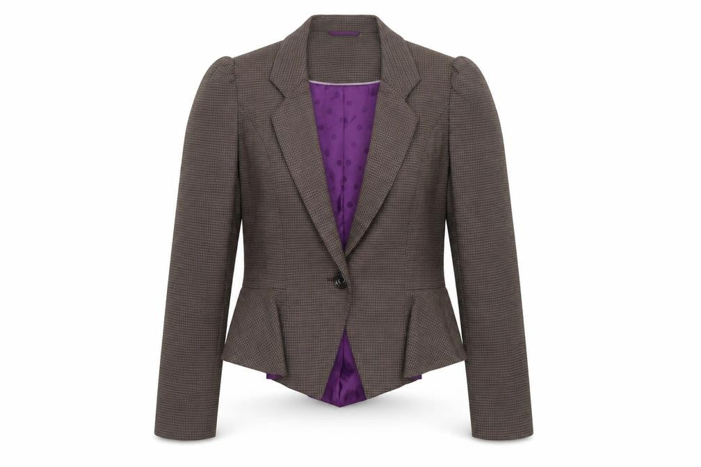 Next Womens Beige Check  Jacket Blazer Size 10