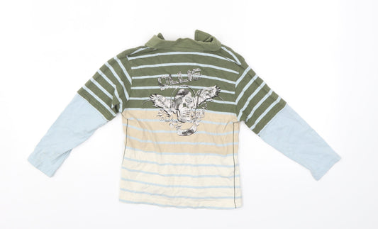 Ollie Boys Multicoloured Striped  Basic Polo Size 4 Years