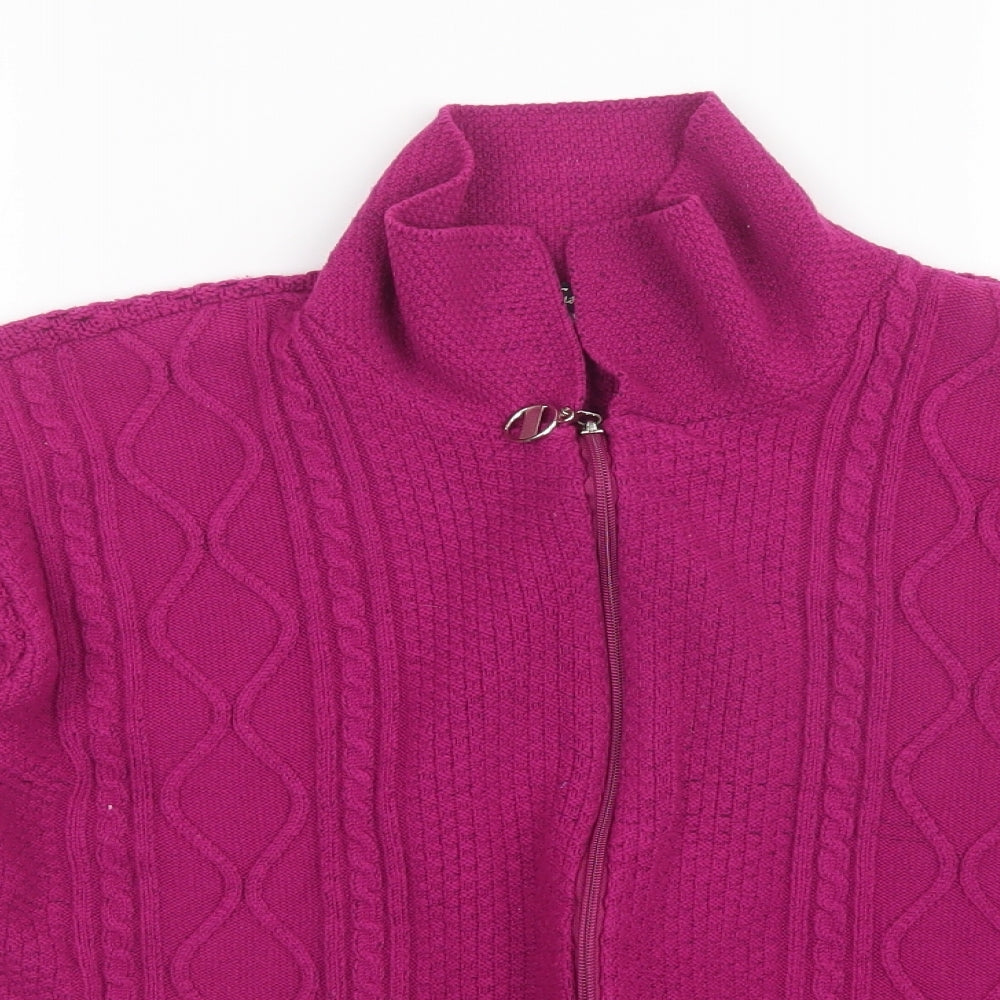 fashion Alert Womens Pink   Full Zip Jumper Size L
