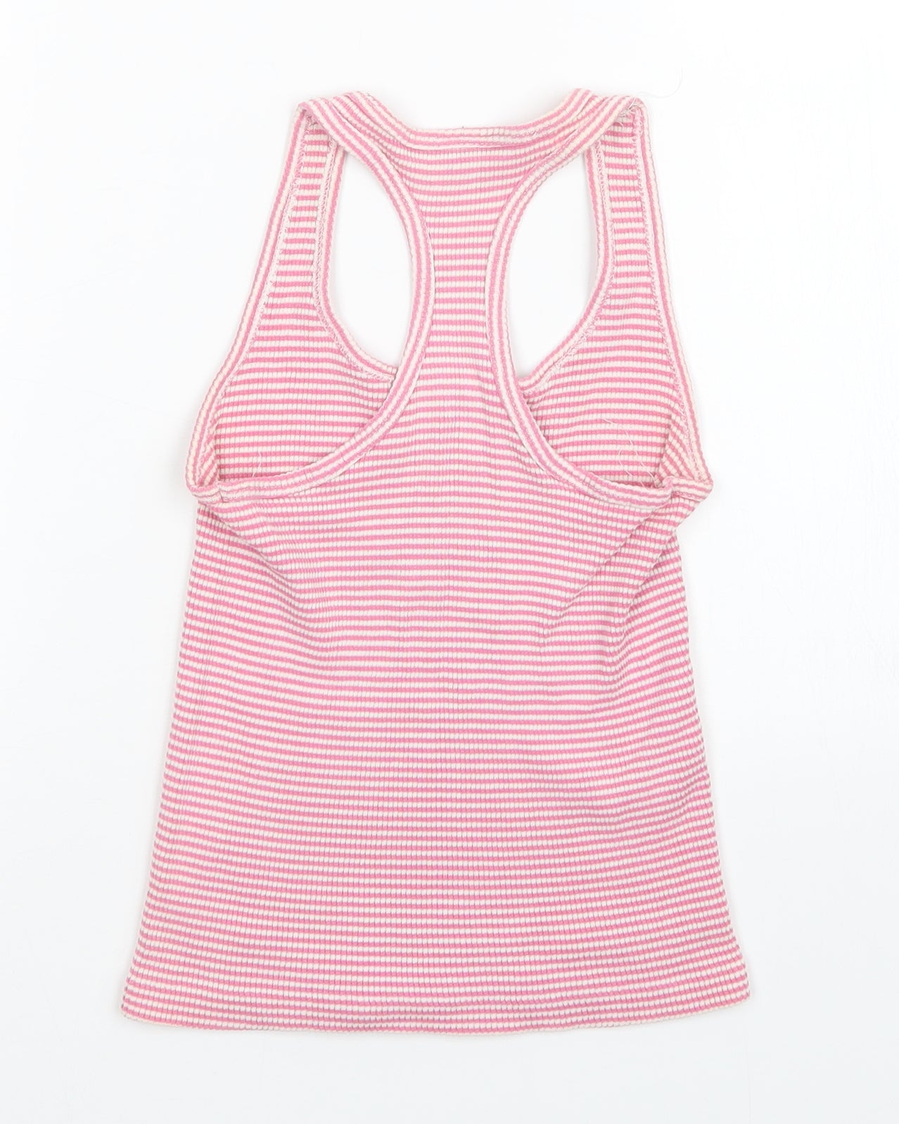 Preworn Womens Pink Striped  Basic Tank Size 10