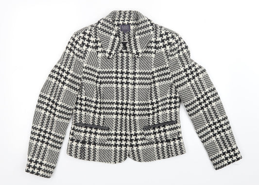 M&S Womens Multicoloured Check  Jacket Coatigan Size 8