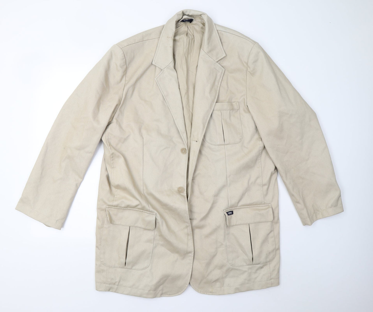 Cotton Traders Mens Beige   Overcoat Coat Size 46