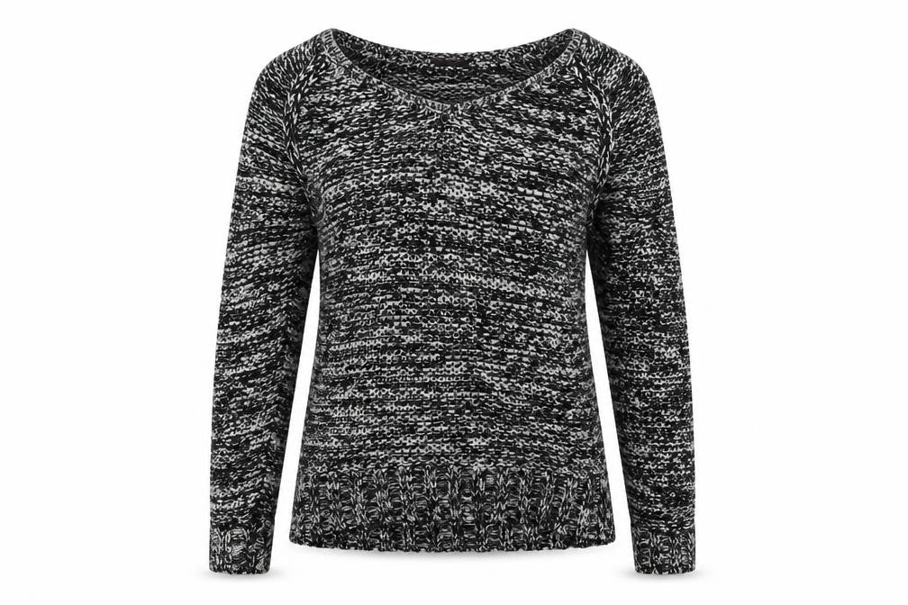 Front view of Miss Selfridge women’s grey jumper, size UK 12
