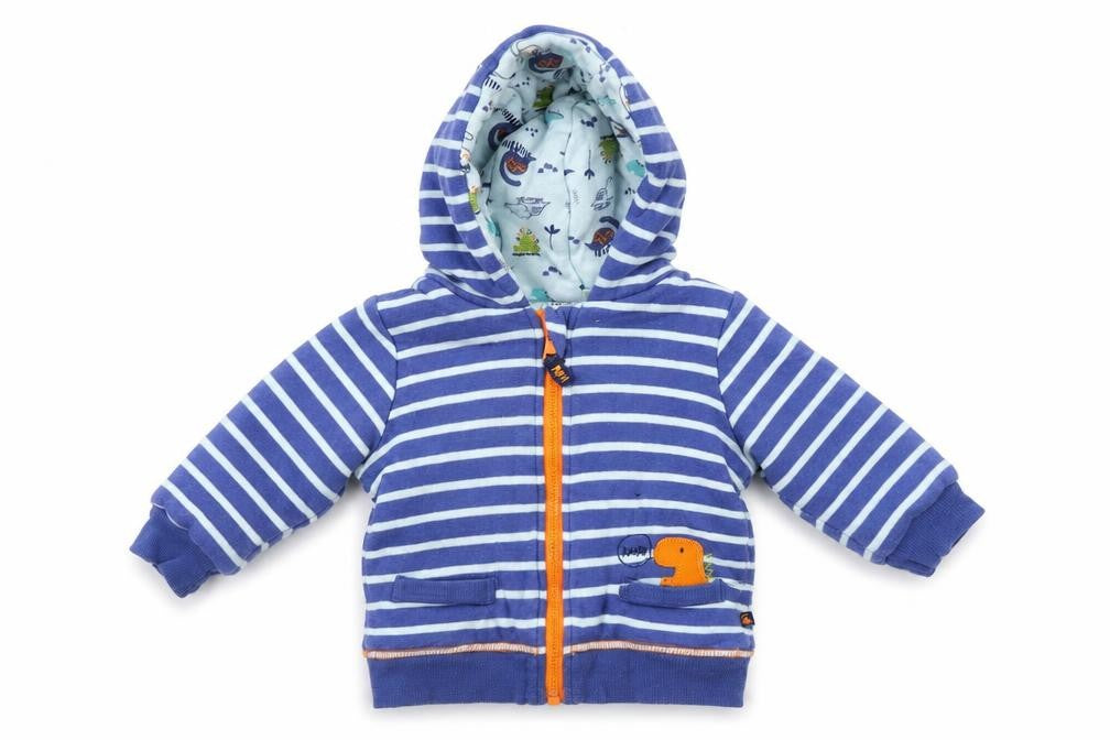 Front view of BHS Baby Multicoloured Striped Jacket, size 3-6, Months