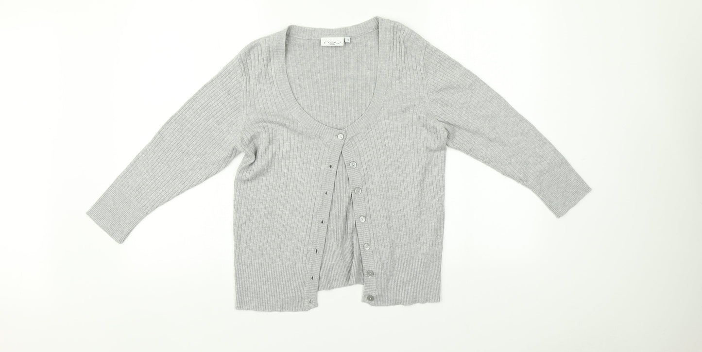 New Look Womens Grey   Cardigan Jumper Size 14