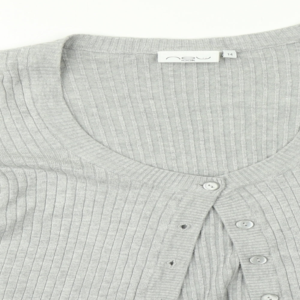 New Look Womens Grey   Cardigan Jumper Size 14