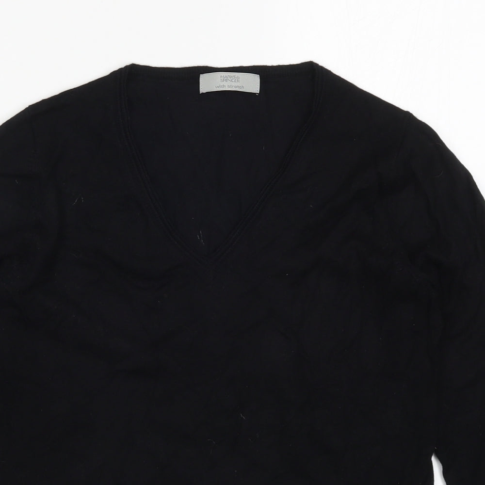 Marks  Womens Black  Knit Pullover Jumper Size 10