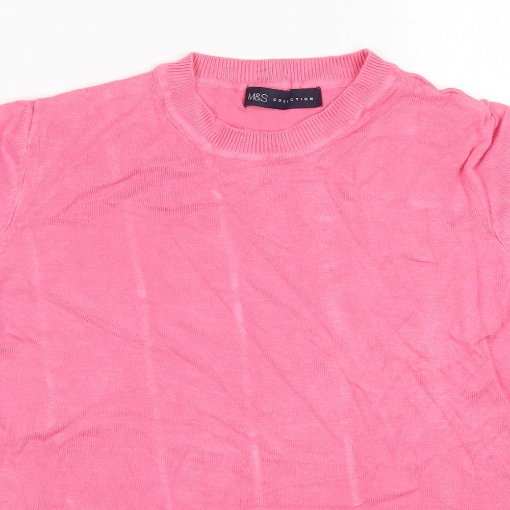Marks Womens Pink   Basic T-Shirt Size 8