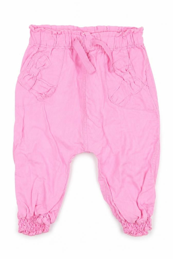 Front view of Next girls’ pink capri trousers, size 6-9, months