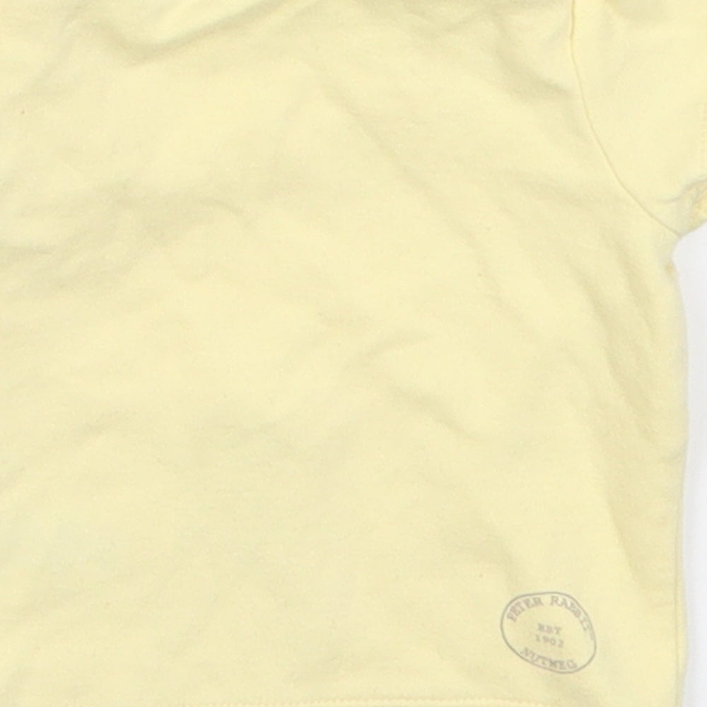 Nutmeg Girls Yellow   Basic T-Shirt Size 0-3 Months  - Petter Rabbit Duck