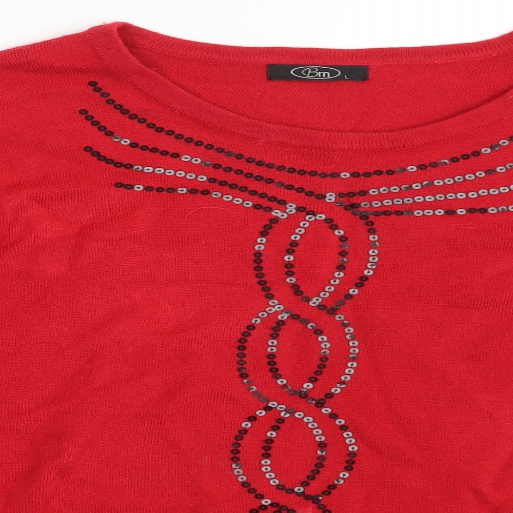 BM  Womens Red   Pullover Jumper Size L