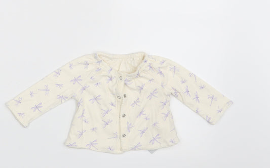 Gap Girls Ivory Animal Print  Cardigan Jumper Size 0-3 Months