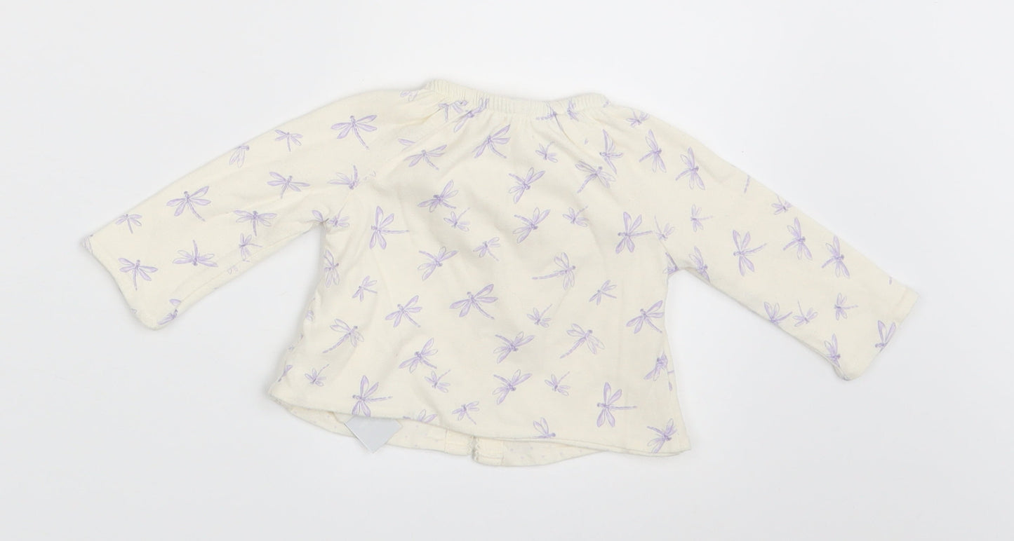 Gap Girls Ivory Animal Print  Cardigan Jumper Size 0-3 Months