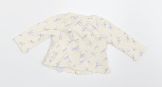 Gap Girls Ivory Animal Print  Cardigan Jumper Size 0-3 Months