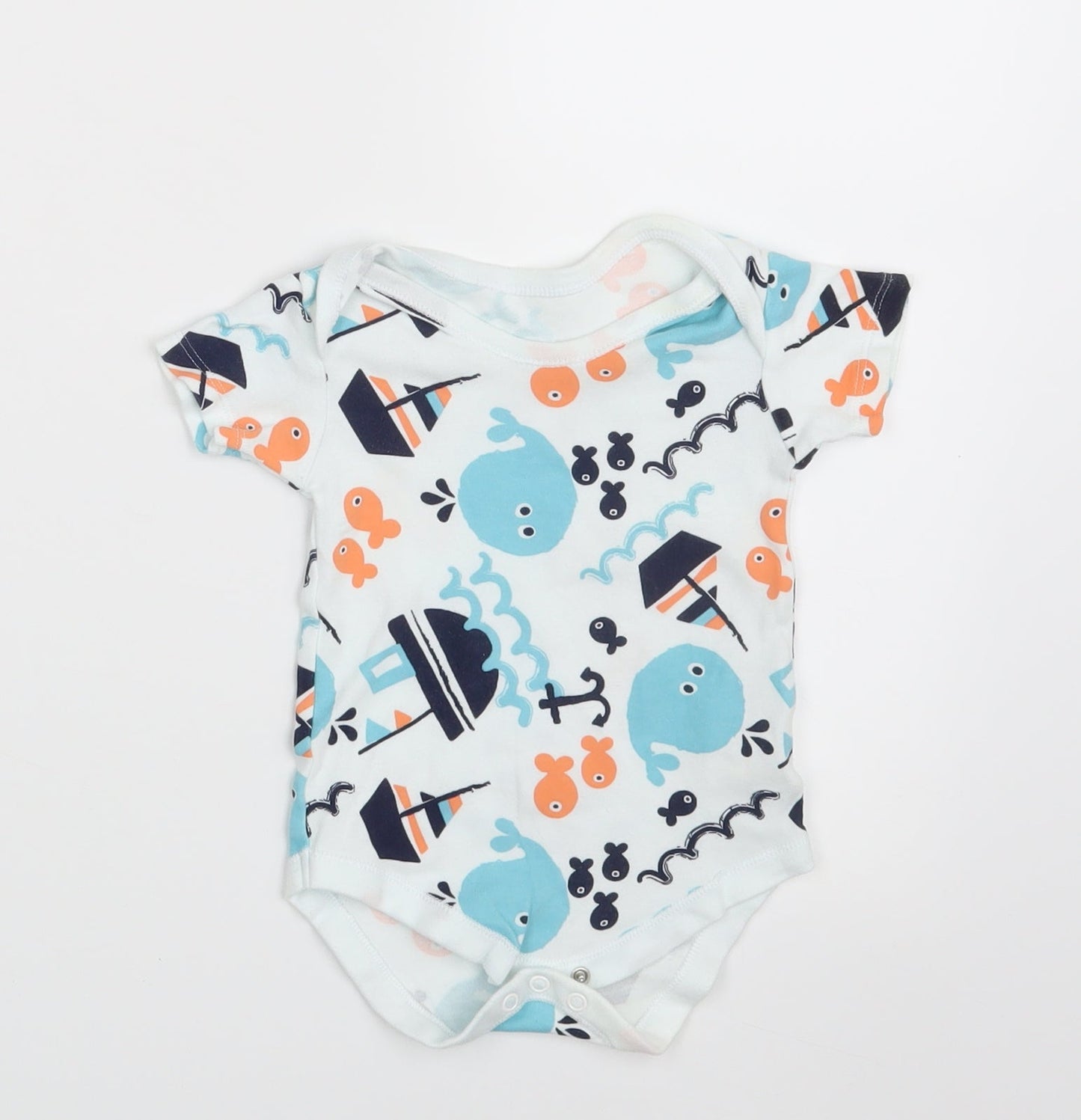 Matalan Boys White Animal Print  Pullover T-Shirt Size 3-6 Months