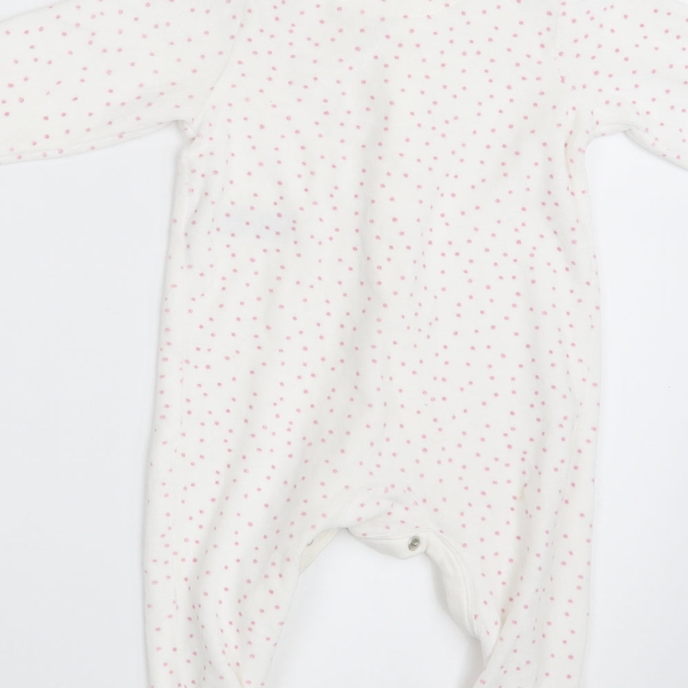 M&S Baby White Polka Dot  Coverall One-Piece Size 6-9 Months