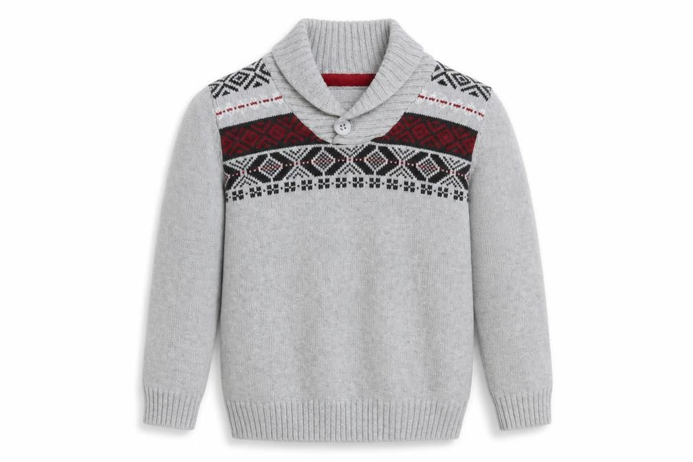 Silverlake Boys Grey Argyle/Diamond  Pullover Jumper Size S