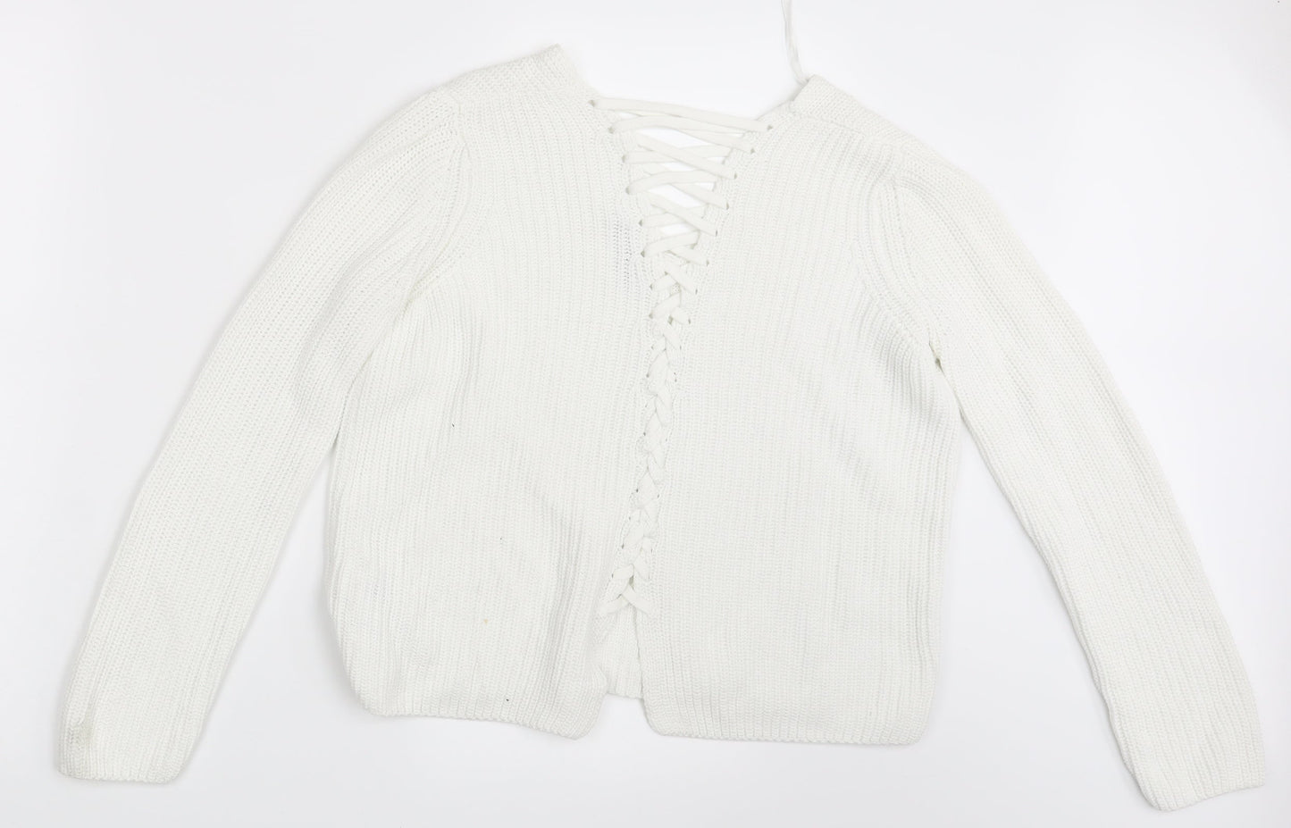 M&S Womens White   Cardigan Jumper Size 10