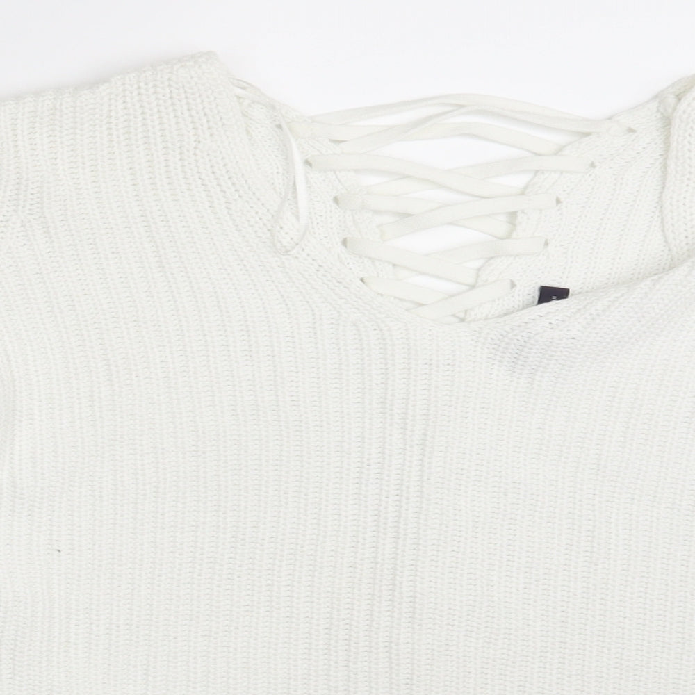 M&S Womens White   Cardigan Jumper Size 10