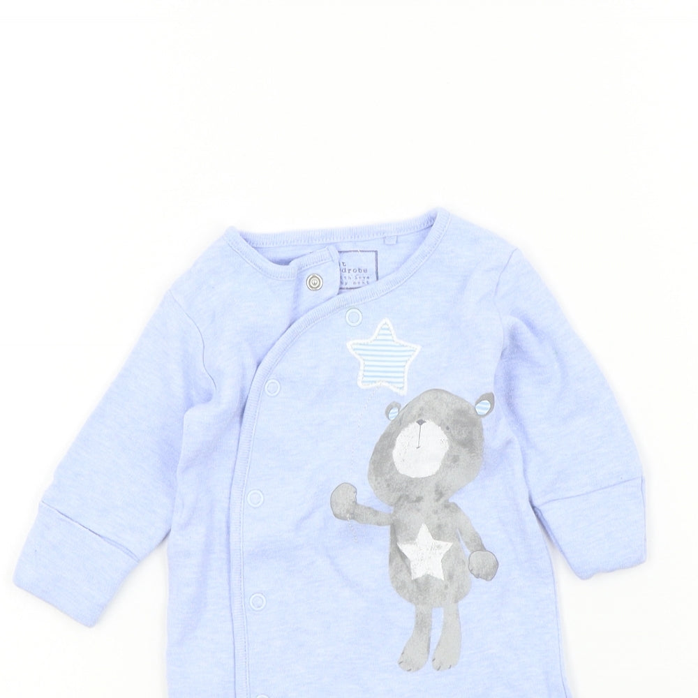 NEXT Baby Blue Colourblock  Babygrow One-Piece Size Newborn