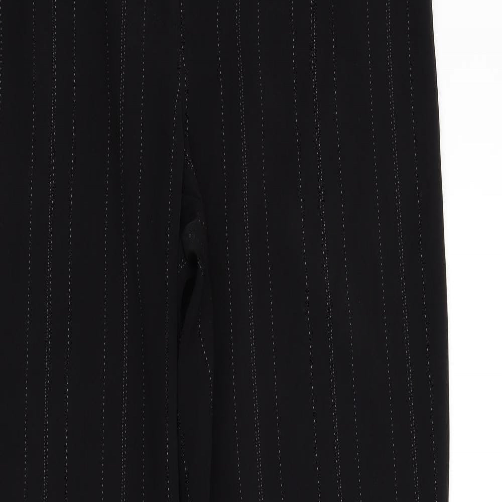 South Womens Black Striped  Trousers  Size 12 L31 in