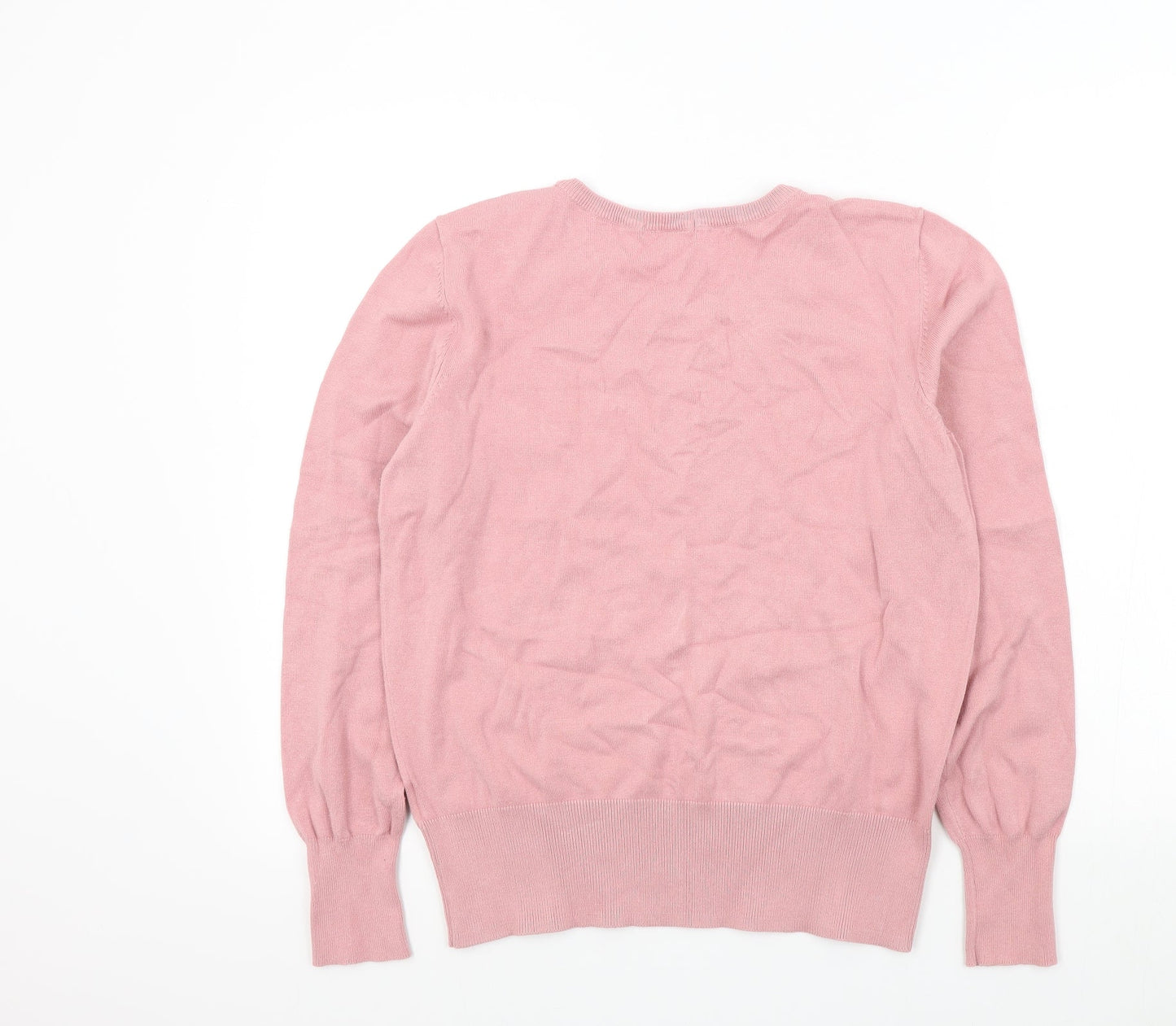 H&M Womens Pink   Henley Jumper Size M