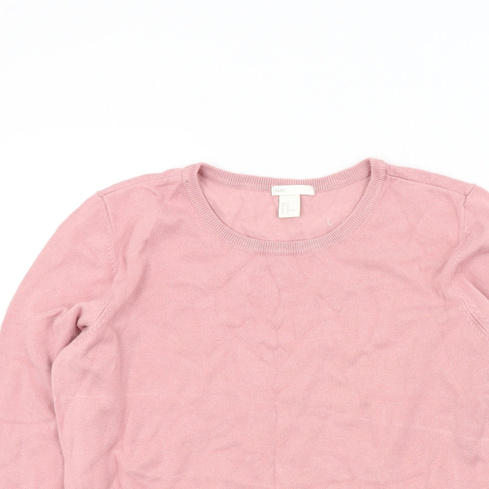 H&M Womens Pink   Henley Jumper Size M
