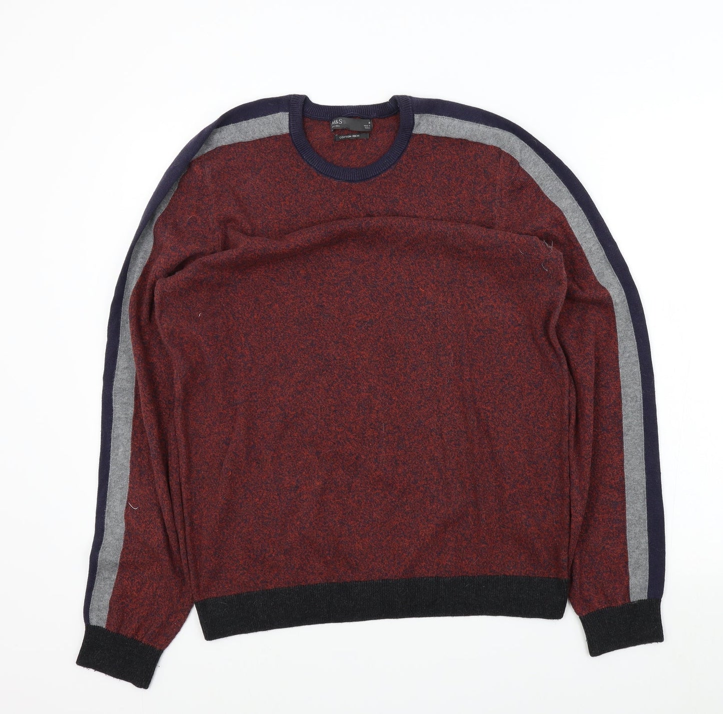 M&S Mens Red   Pullover Jumper Size M