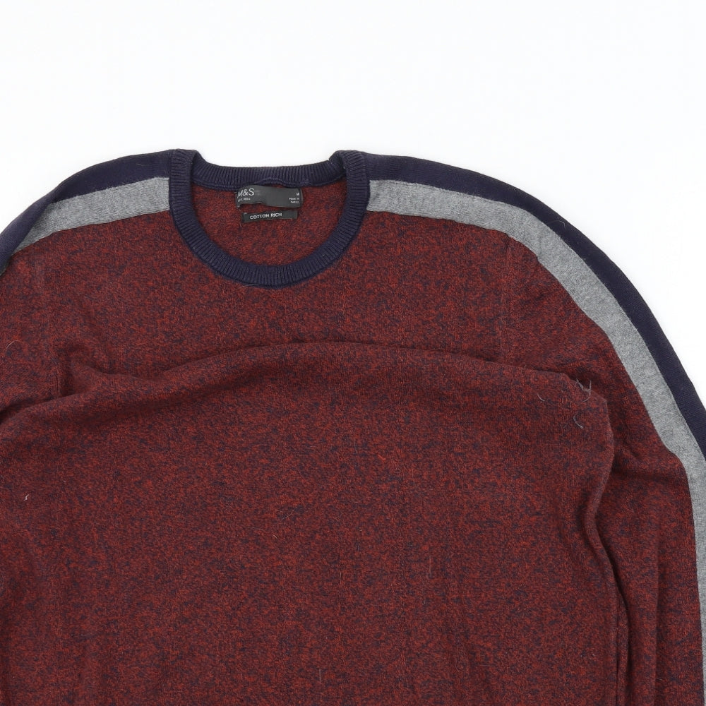M&S Mens Red   Pullover Jumper Size M