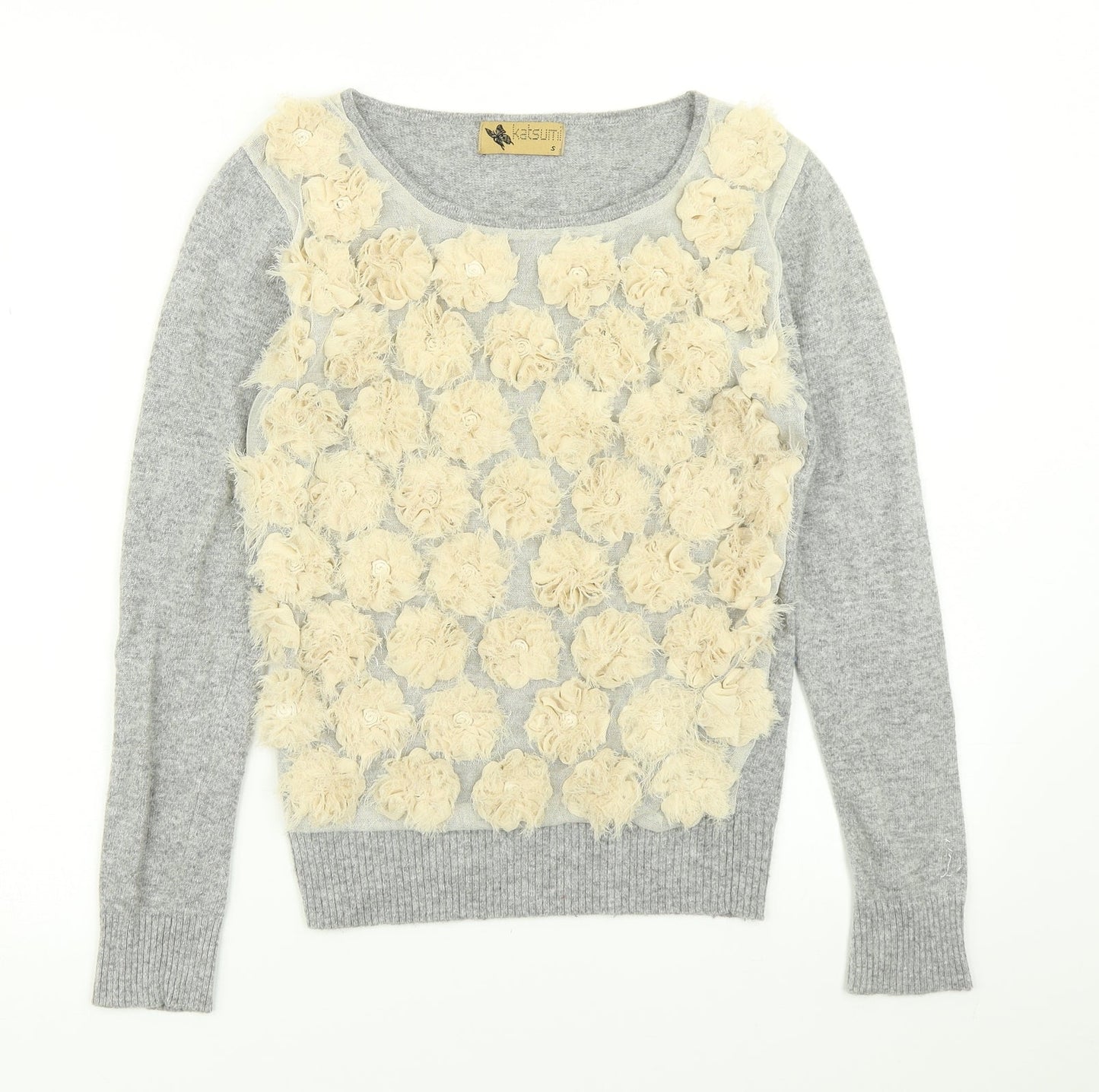 Katsumi Womens Grey  Knit Pullover Jumper Size S
