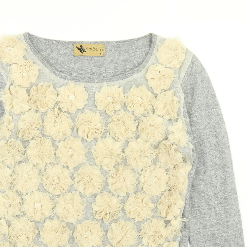 Katsumi Womens Grey  Knit Pullover Jumper Size S