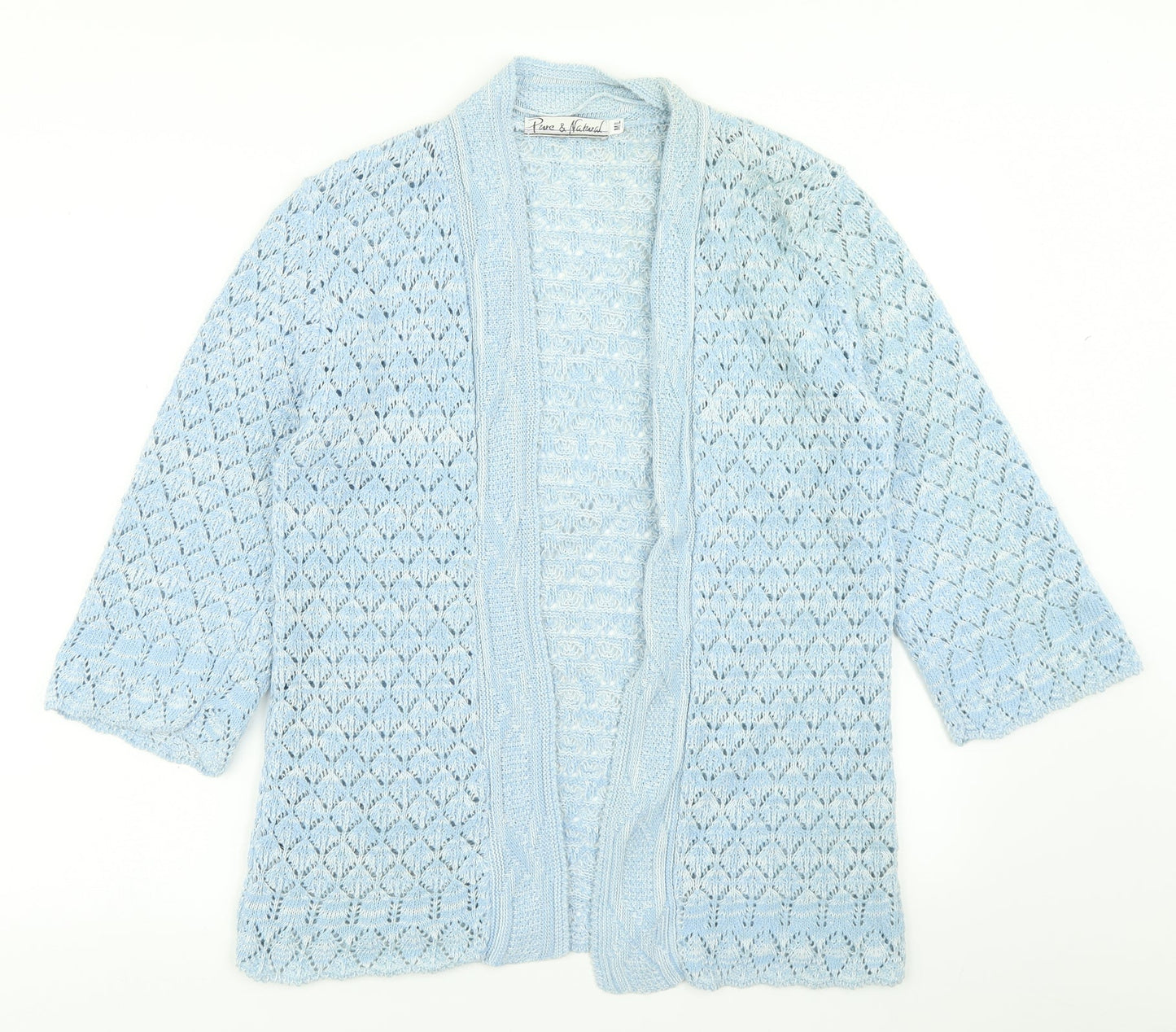 Pure & Natural Womens Blue  Knit Cardigan Jumper Size M