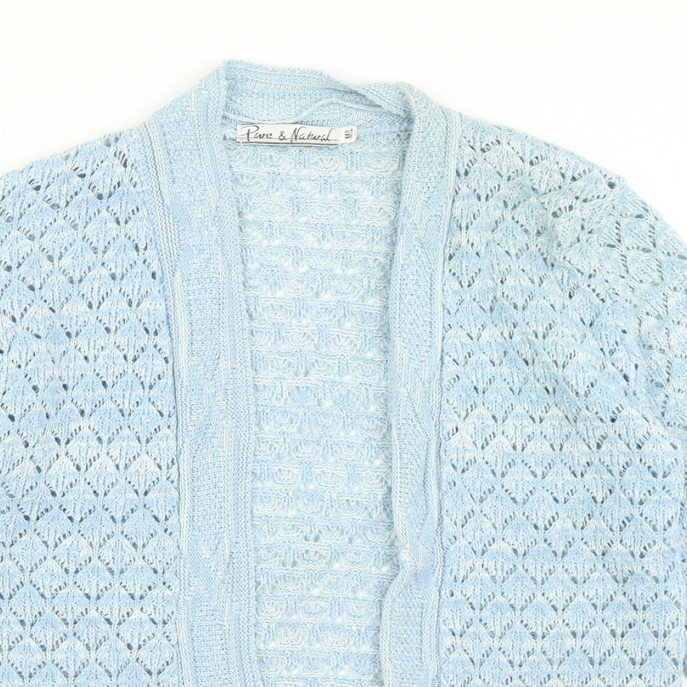 Pure & Natural Womens Blue  Knit Cardigan Jumper Size M