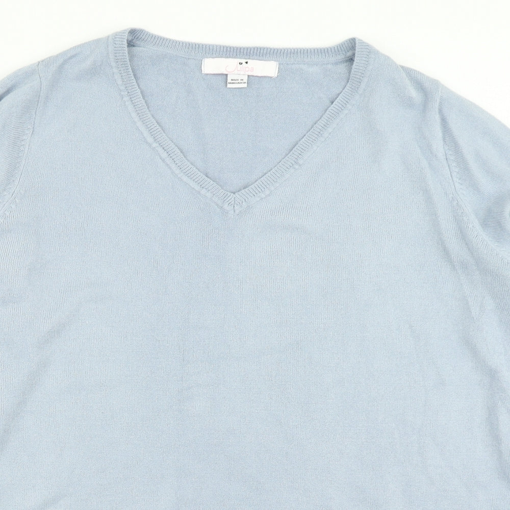 Julipa Womens Blue  Knit Pullover Jumper Size 12