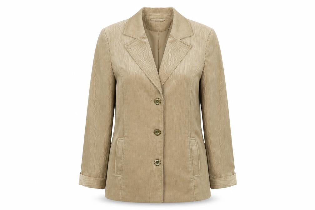 Eleganz Womens Brown  Corduroy Jacket Blazer Size 12