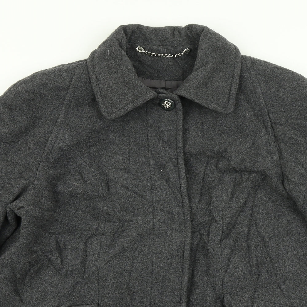 Berkertex Womens Grey   Overcoat Coat Size 14