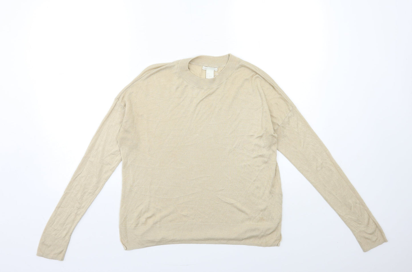 H&M Womens Beige  Knit Pullover Jumper Size S