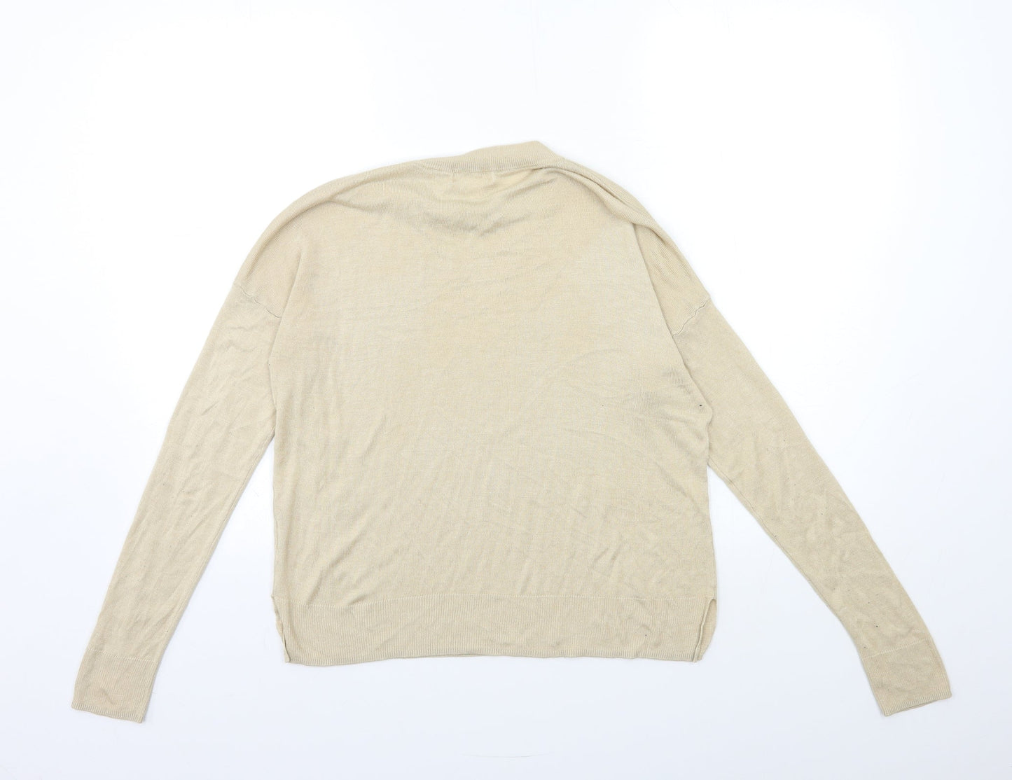 H&M Womens Beige  Knit Pullover Jumper Size S
