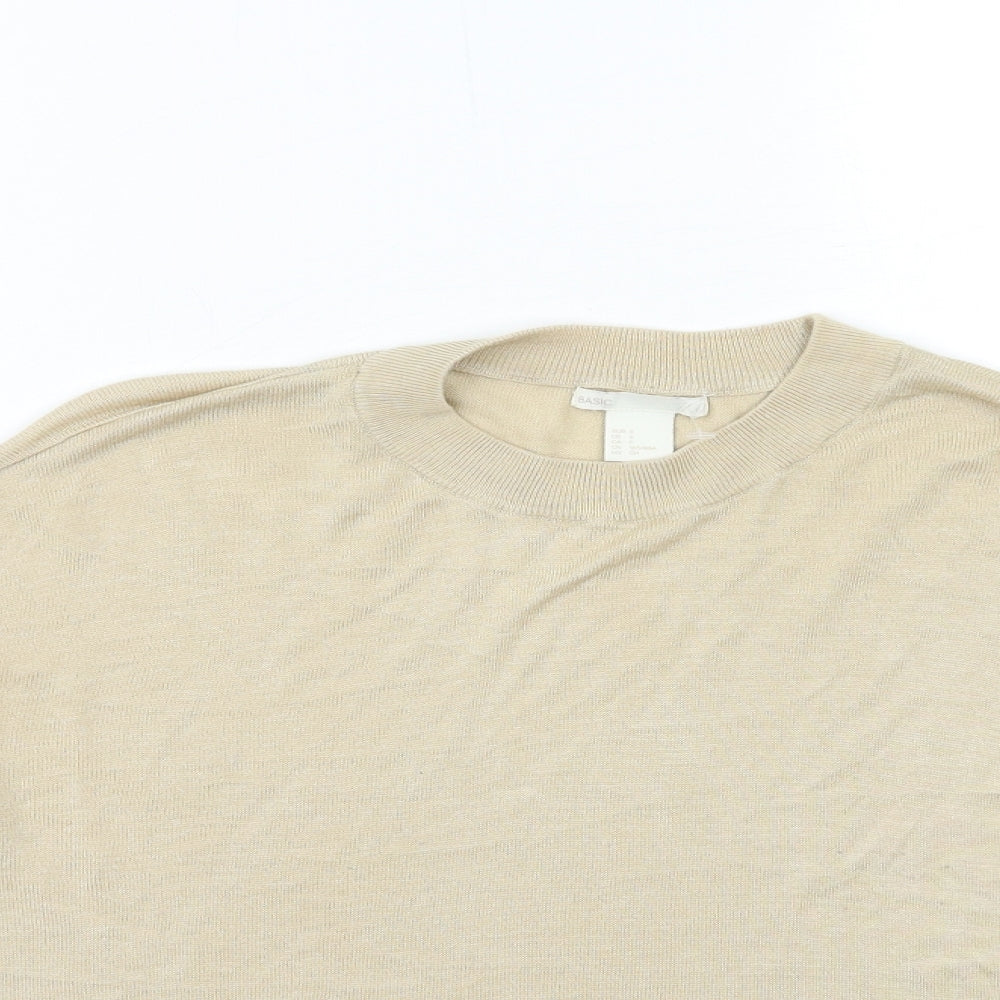 H&M Womens Beige  Knit Pullover Jumper Size S