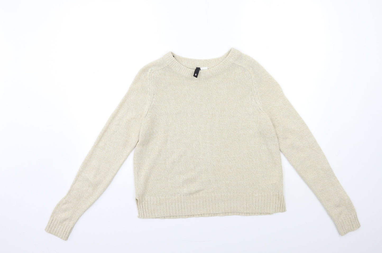 H&M Womens Beige  Knit Pullover Jumper Size S