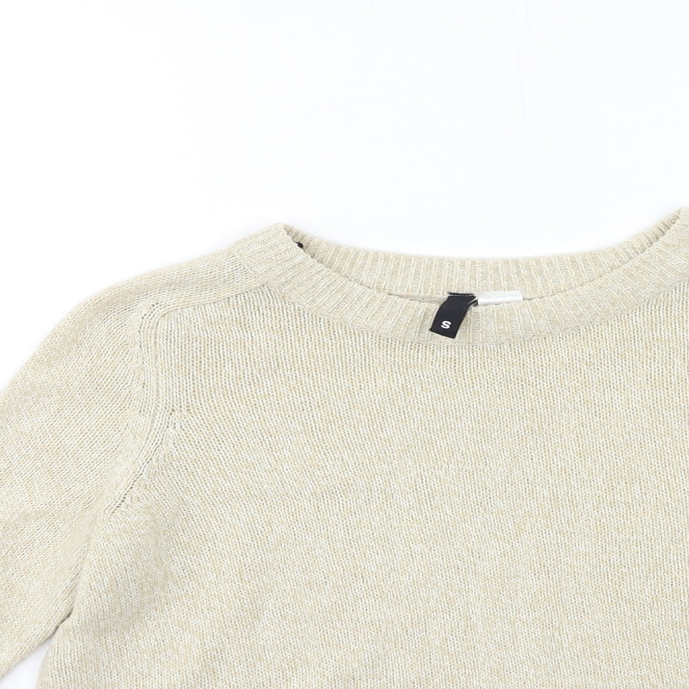 H&M Womens Beige  Knit Pullover Jumper Size S