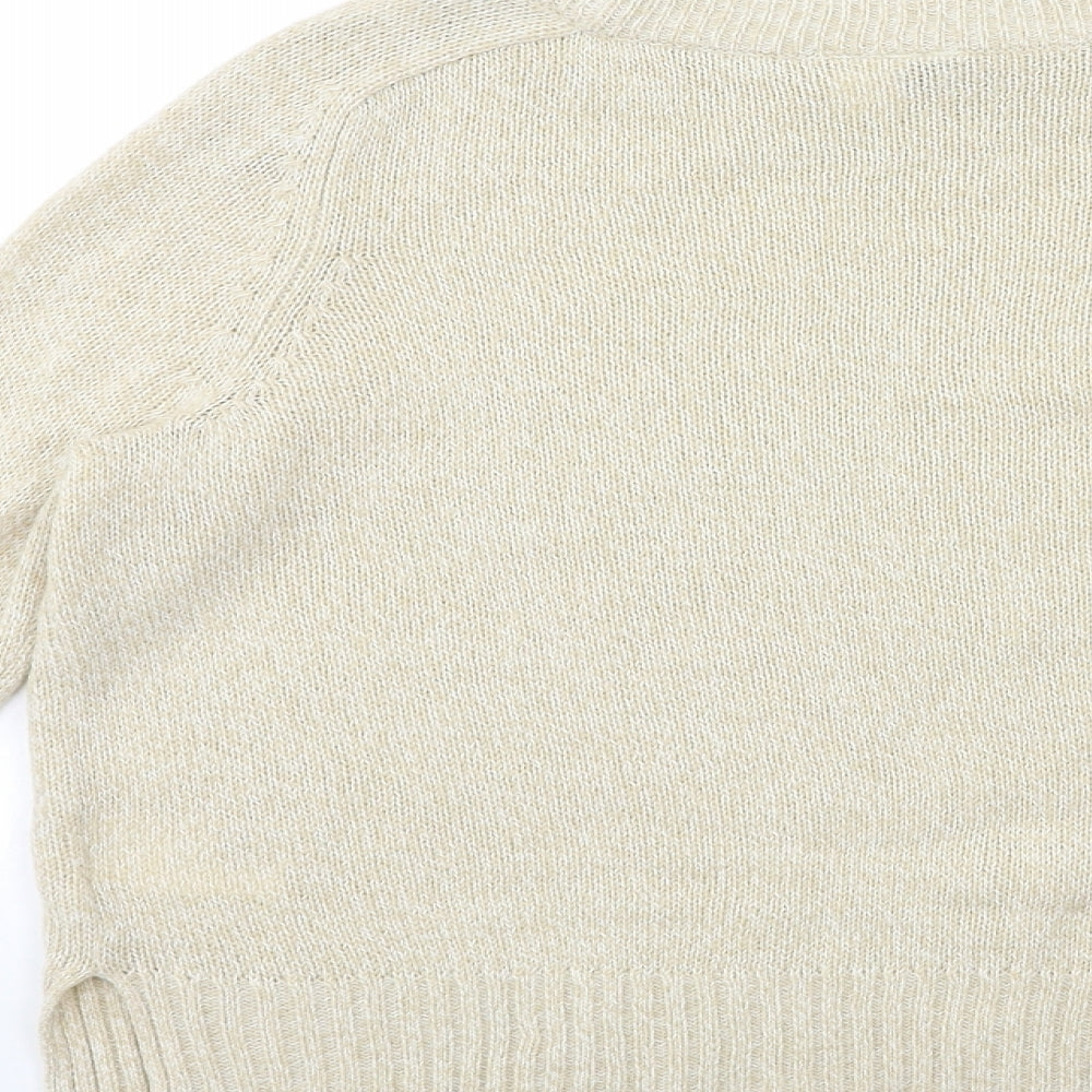 H&M Womens Beige  Knit Pullover Jumper Size S