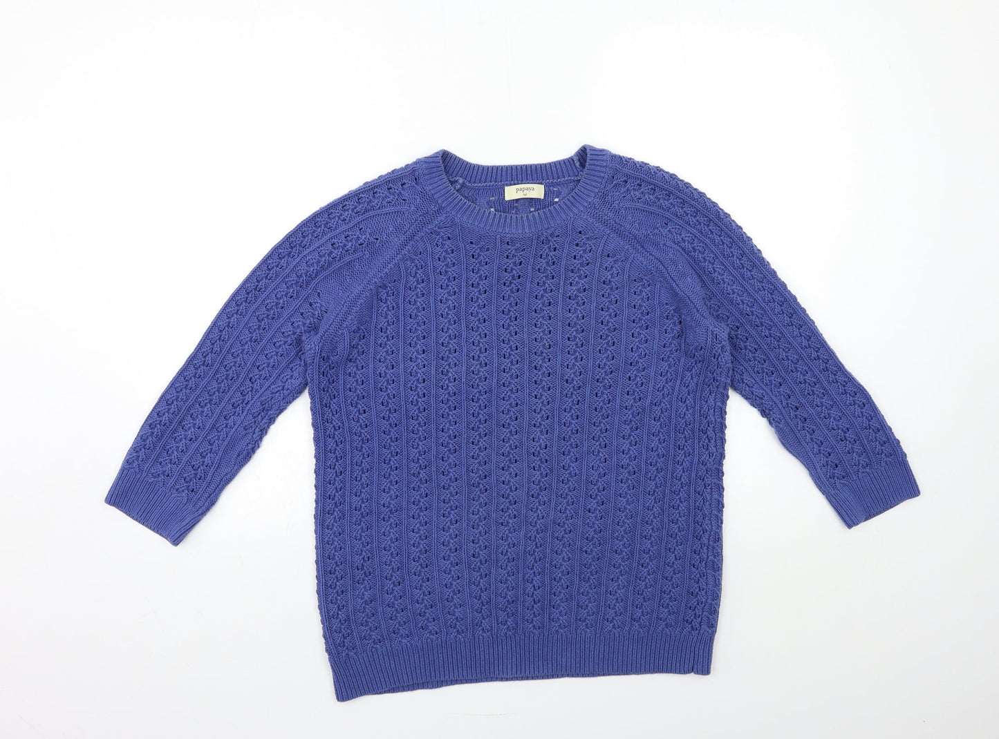 Papaya Womens Blue  Knit Pullover Jumper Size M
